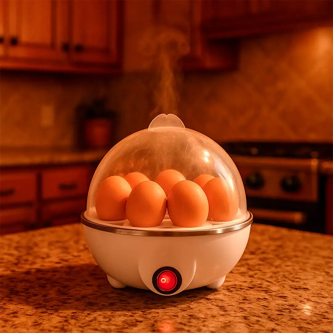 COZEDOR ELÉTRICO DE OVOS MULTIFUNCIONAL – 7 OVOS - CORES SORTIDAS