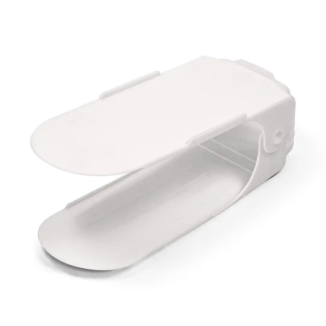 SUPORTE ORGANIZADOR DE SAPATOS AJUSTÁVEL EMPILHÁVEL BRANCO 25CM