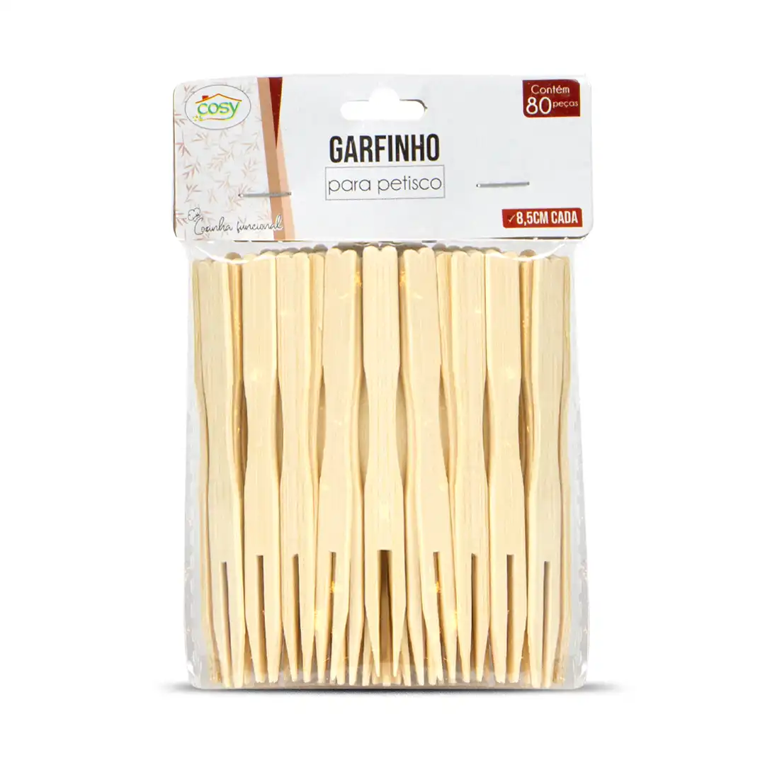 GARFINHOS DE MADEIRA PARA PETISCO – PACOTE COM 80 UNIDADES