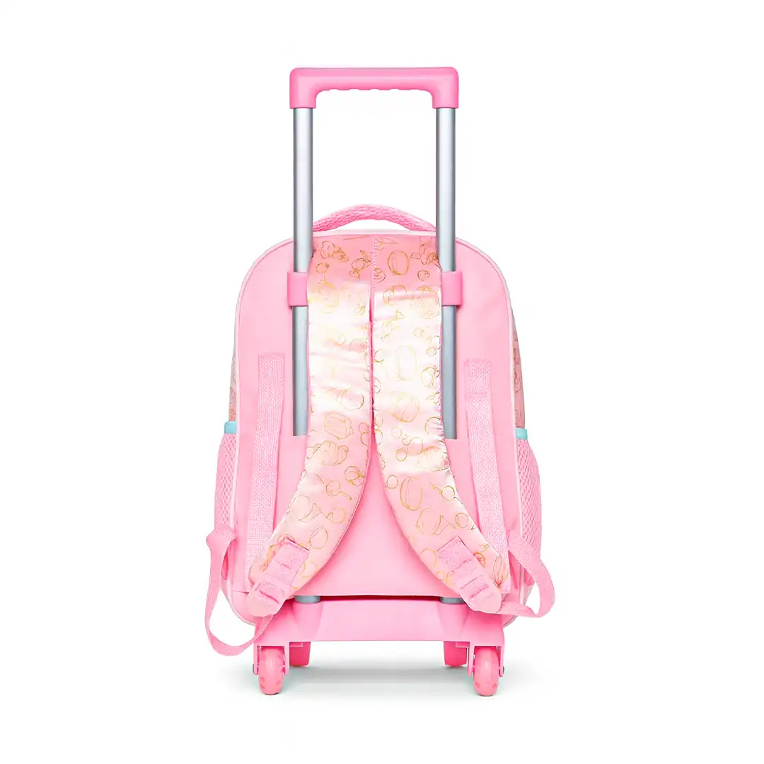 MOCHILA INFANTIL COM RODINHAS 47CM X 31CM ROSA