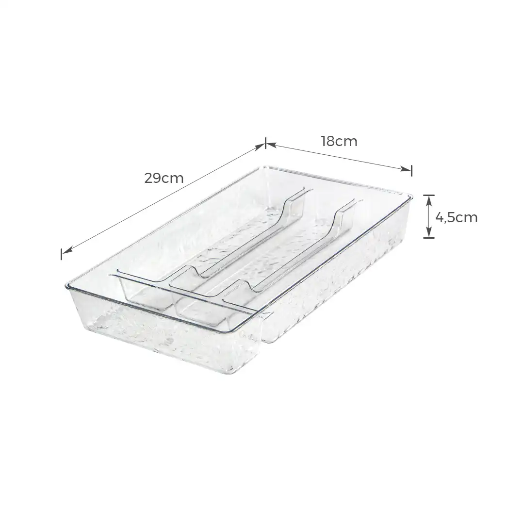 ORGANIZADOR RETANGULAR MULTIUSO PLÁSTICO TRANSPARENTE 29CM
