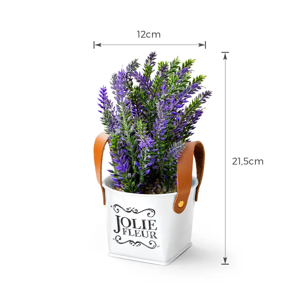 VASO DECORATIVO COM FLORES ARTIFICIAIS E ALÇA BRANCO