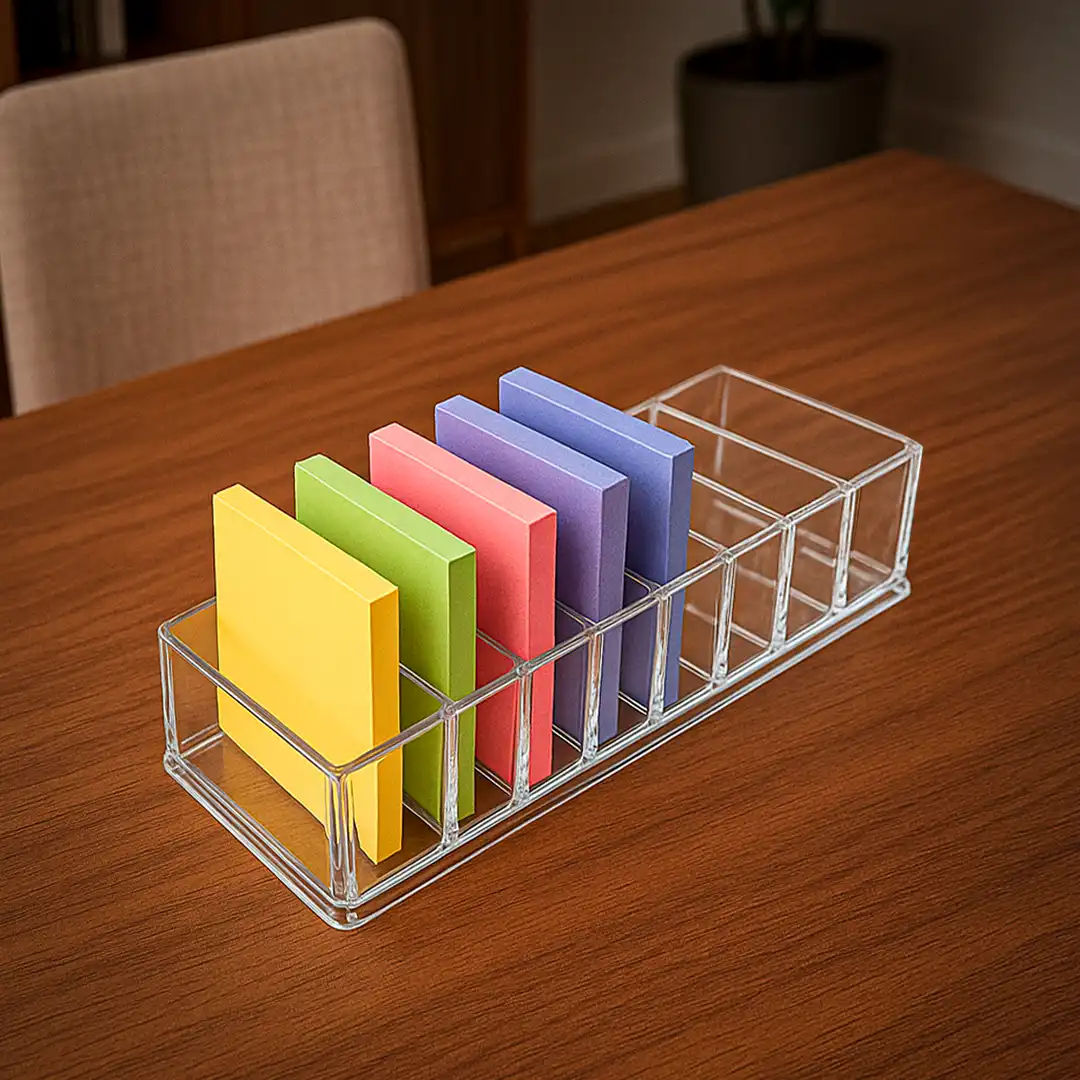 ORGANIZADOR RETANGULAR MULTIUSO PLÁSTICO TRANSPARENTE 21,5CM