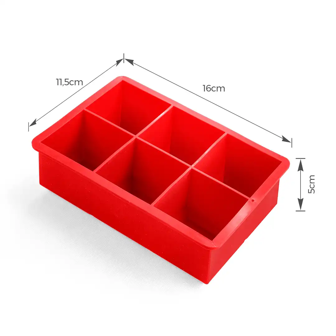 FORMA DE GELO EM SILICONE PARA 6 CUBOS GRANDES – 16 CM