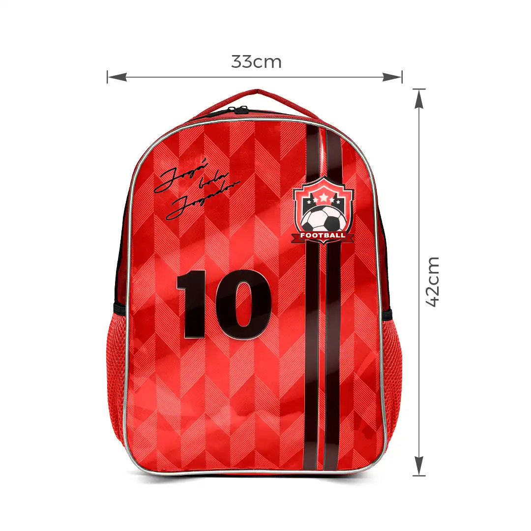 MOCHILA INFANTIL FUTEBOL 1 DIVISÃO 46X36CM VERMELHO