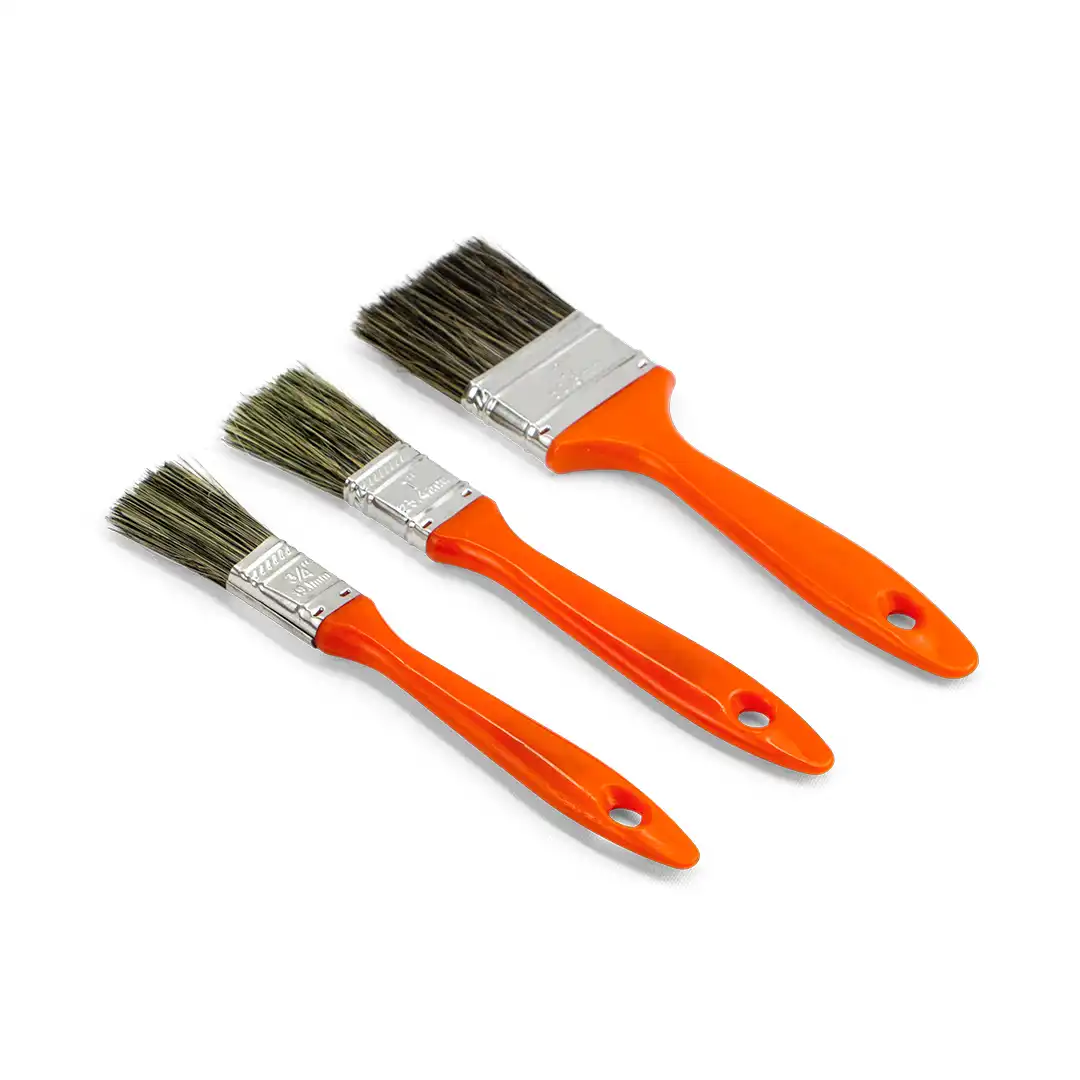 KIT DE PINCÉIS DE PINTURA COM CABO PLÁSTICO – 3 PEÇAS