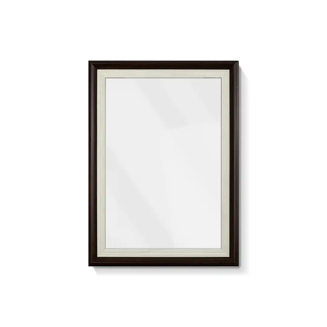 PORTA-RETRATO DECORATIVO 6X8CM EM MDF PRETO E BRANCO COM PROTEÇÃO EM PLÁSTICO