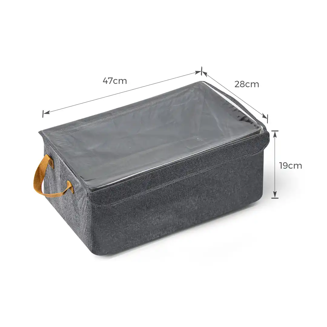 CESTO DOBRÁVEL DE TECIDO 25L COM ALÇA, TAMPA E ESTRUTURA FIRME