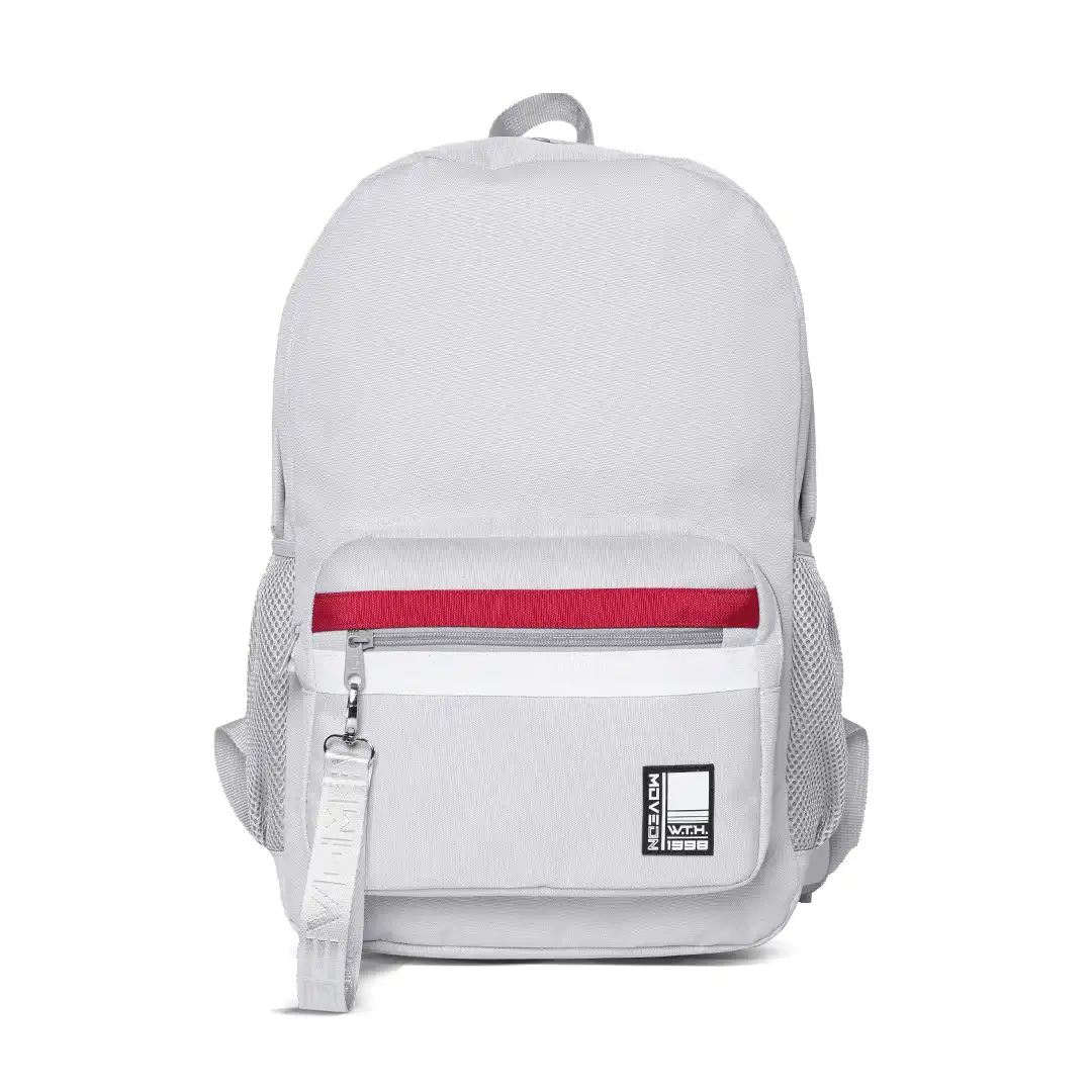 MOCHILA DE TECIDO COM 3 BOLSOS 46X36CM CINZA