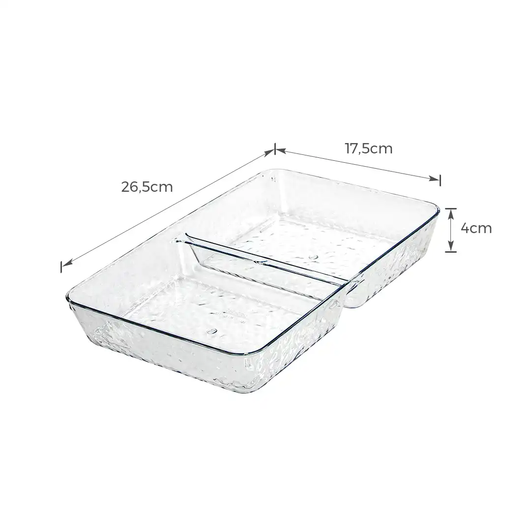 ORGANIZADOR RETANGULAR MULTIUSO PLÁSTICO TRANSPARENTE 26,5CM