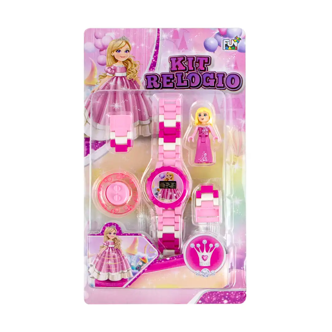 KIT RELÓGIO INFANTIL COM BONECO E ACESSÓRIOS -SORTIDO