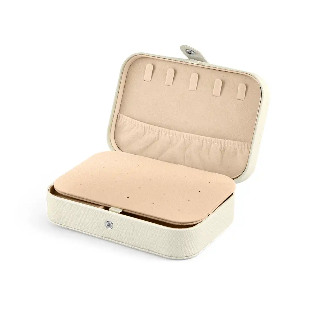 PORTA JOIAS EM COURO SINTÉTICO COM DIVISÓRIAS – BRILHANTE