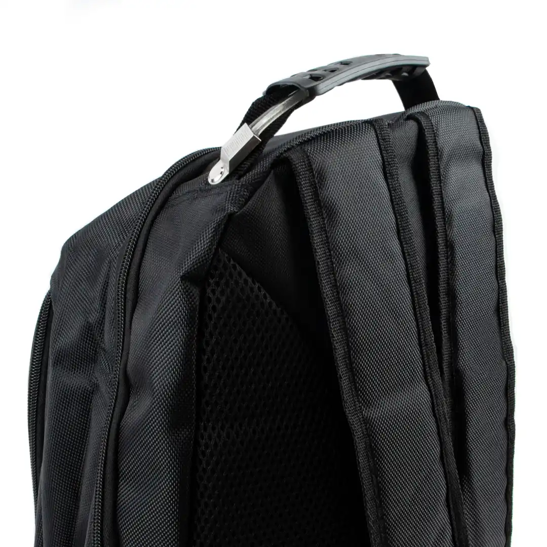 MOCHILA DE TECIDO COM 3 BOLSOS 48X35CM PRETO