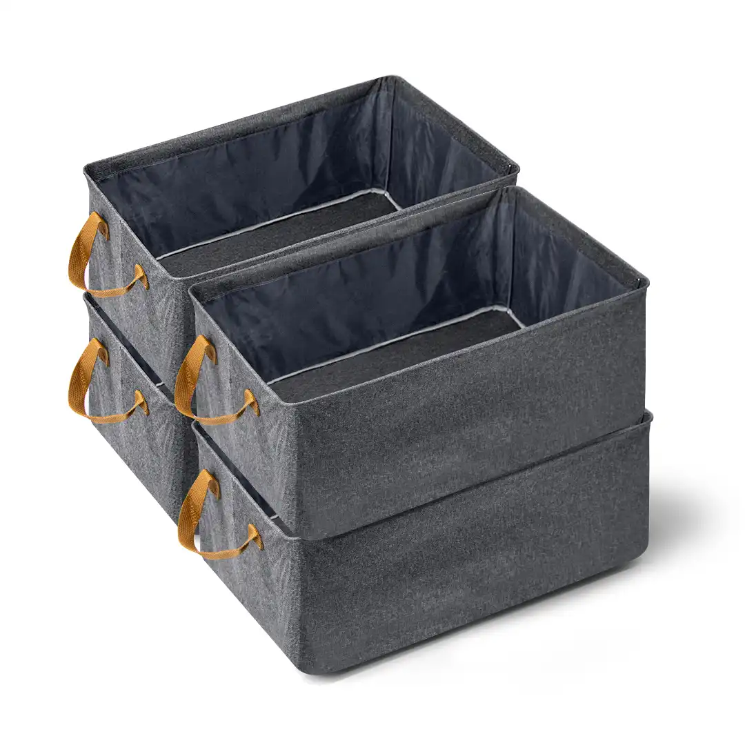 CESTO ORGANIZADOR DOBRÁVEL TECIDO 25L COM ALÇA E ESTRUTURA FIRME