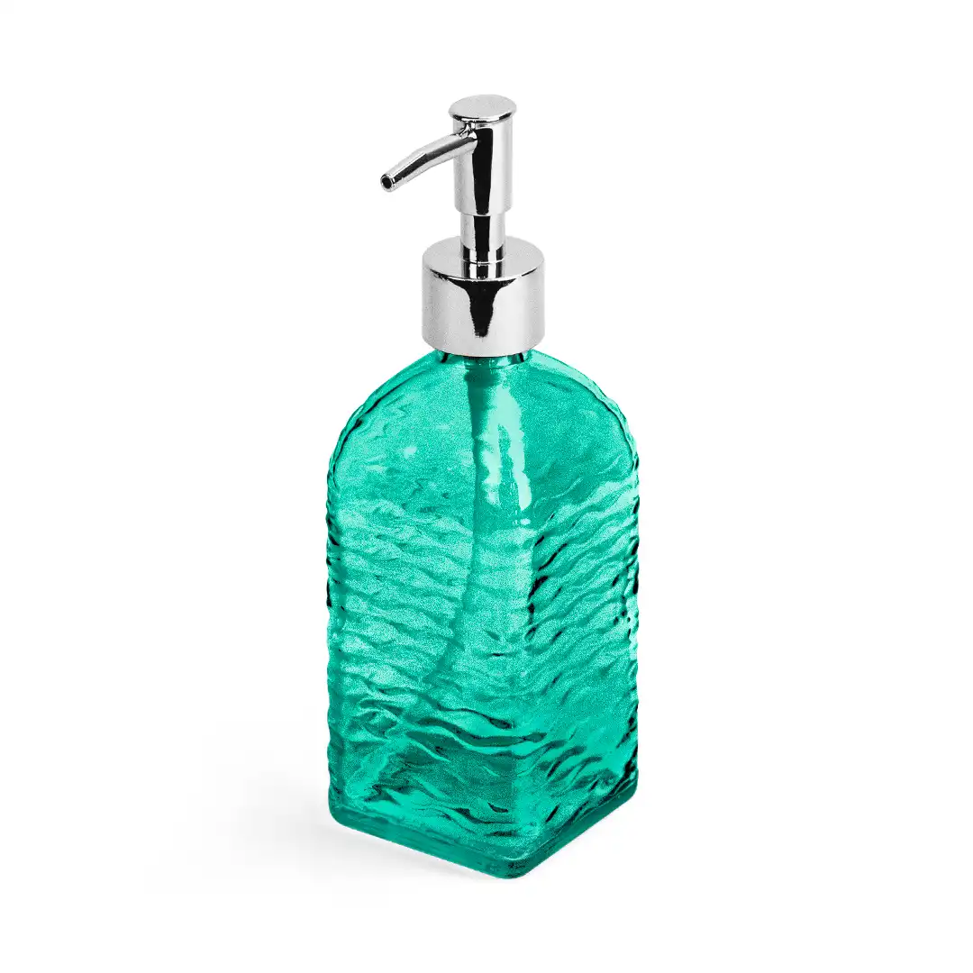 DISPENSER DE SABONETE LÍQUIDO EM VIDRO COM BICO PUMP DOURADO COLORIDO - SORTIDO