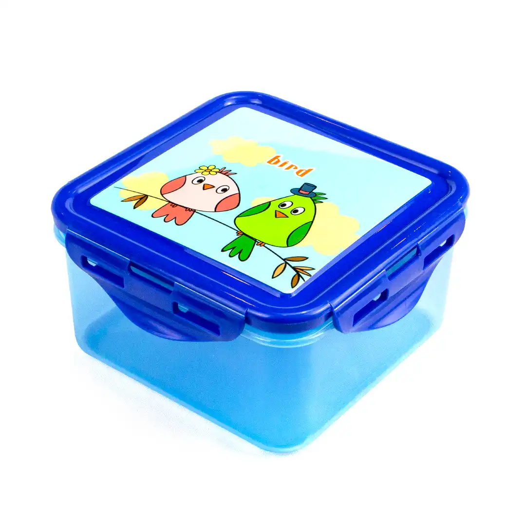 POTE LANCHERINHA INFANTIL QUADRADO COM TRAVA – 5 CORES SORTIDAS