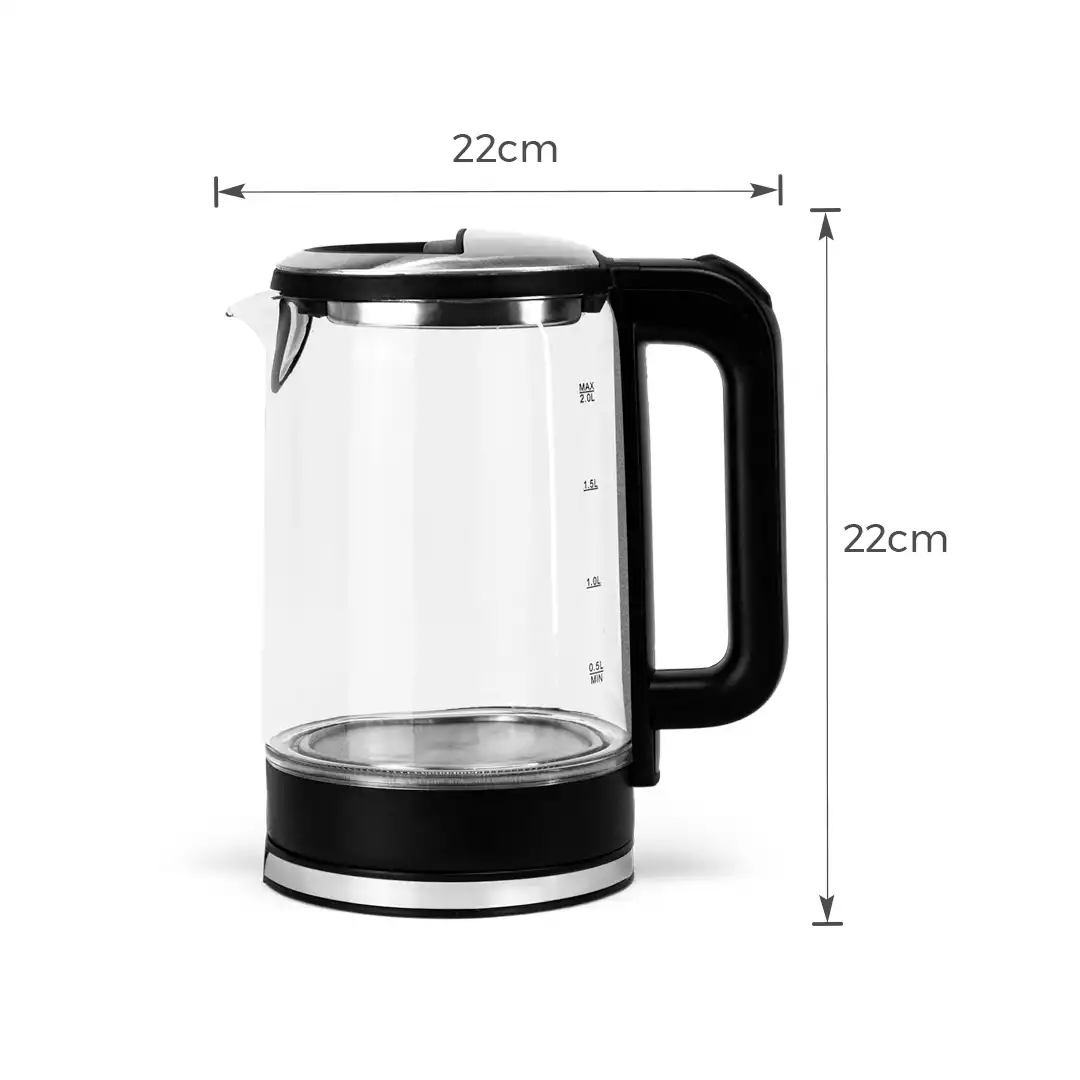 CHALEIRA ELÉTRICA DE VIDRO 1,8L 220V COM BASE GIRATÓRIA E DESLIGAMENTO AUTOMÁTICO