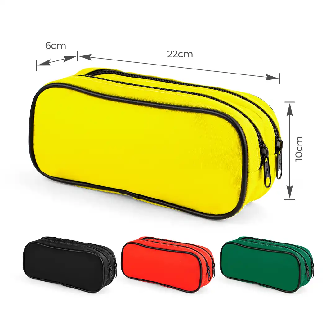 ESTOJO DE TECIDO COM ZÍPER DUPLO - SORTIDOS