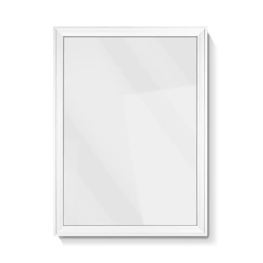 PORTA-RETRATO DECORATIVO A3 EM MDF BRANCO COM PROTEÇÃO EM PLÁSTICO