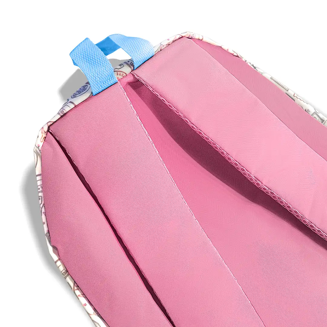 MOCHILA DE TECIDO COM 2 BOLSOS 46X30CM - ROSA