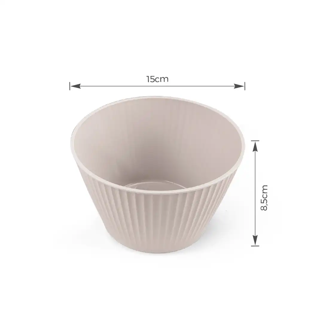 CONJUNTO 4 TIGELAS EM POLIPROPENO CINZA CLARO 15CM