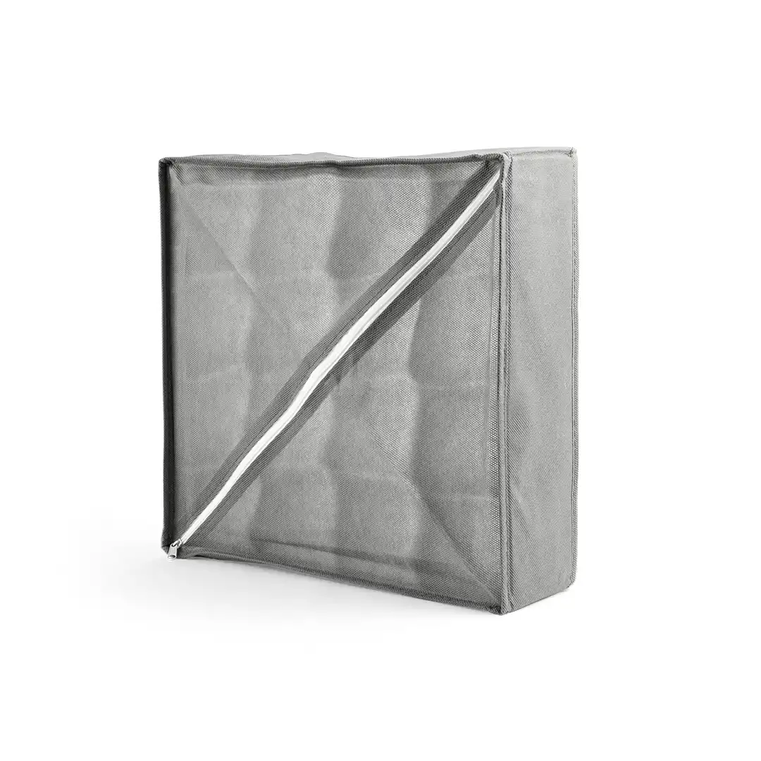 ORGANIZADOR DE GAVETAS DOBRÁVEL COM 16 DIVISÓRIAS EM TNT E MDF – CINZA