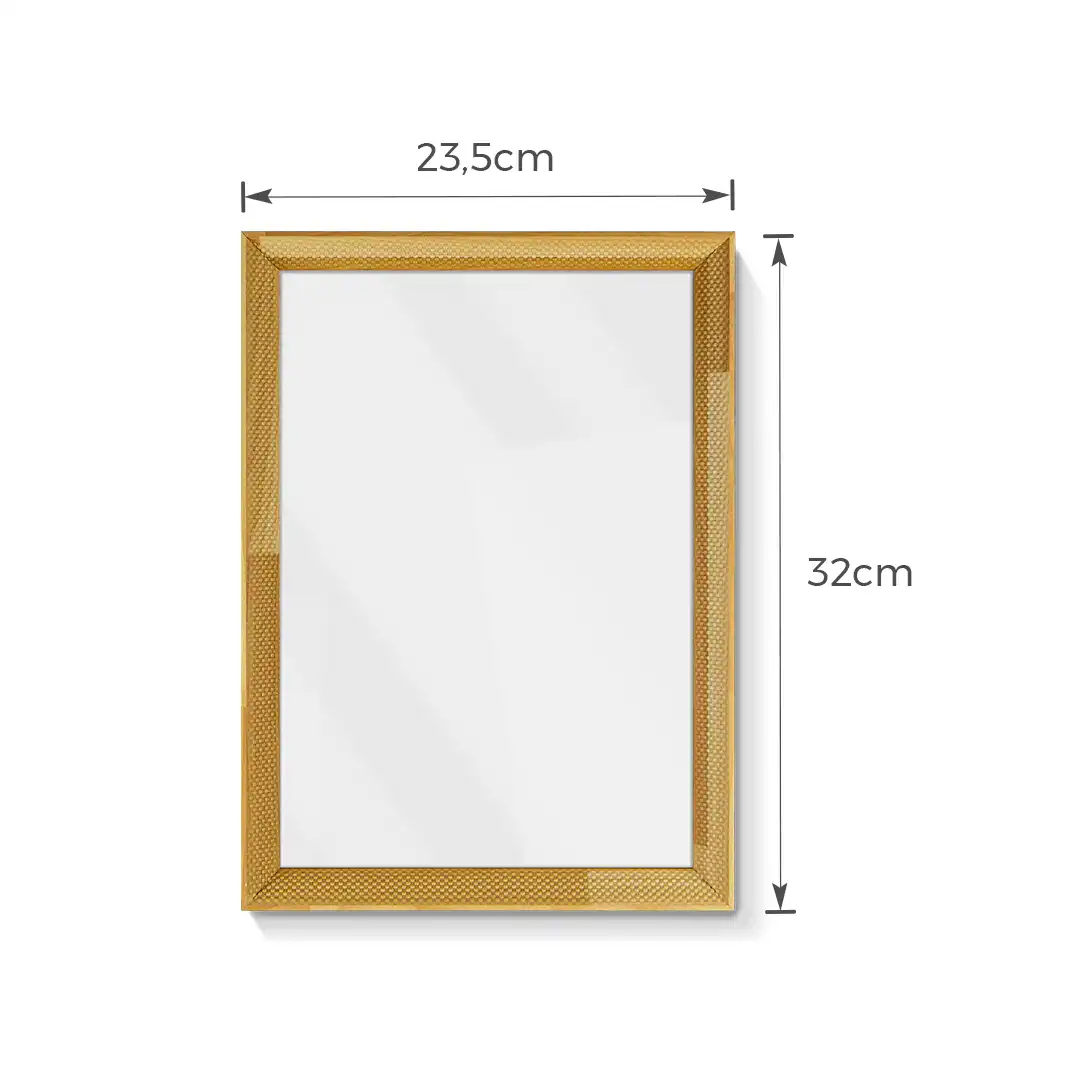 PORTA-RETRATO DECORATIVO A4 EM MDF MARROM CLARO COM PROTEÇÃO EM PLÁSTICO