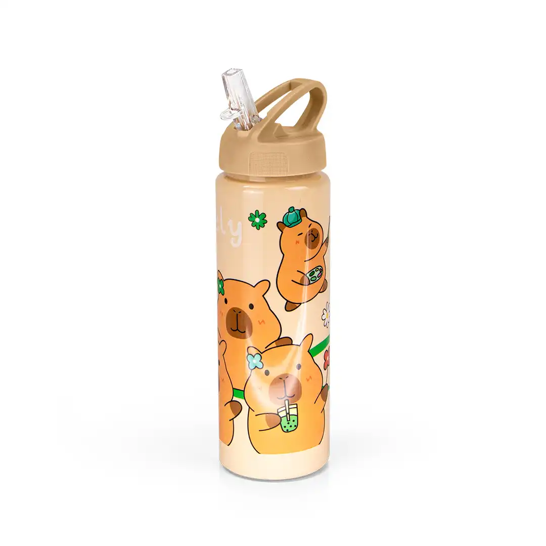 GARRAFA INFANTIL PLÁSTICA CAPIVARA 700ML BEGE 