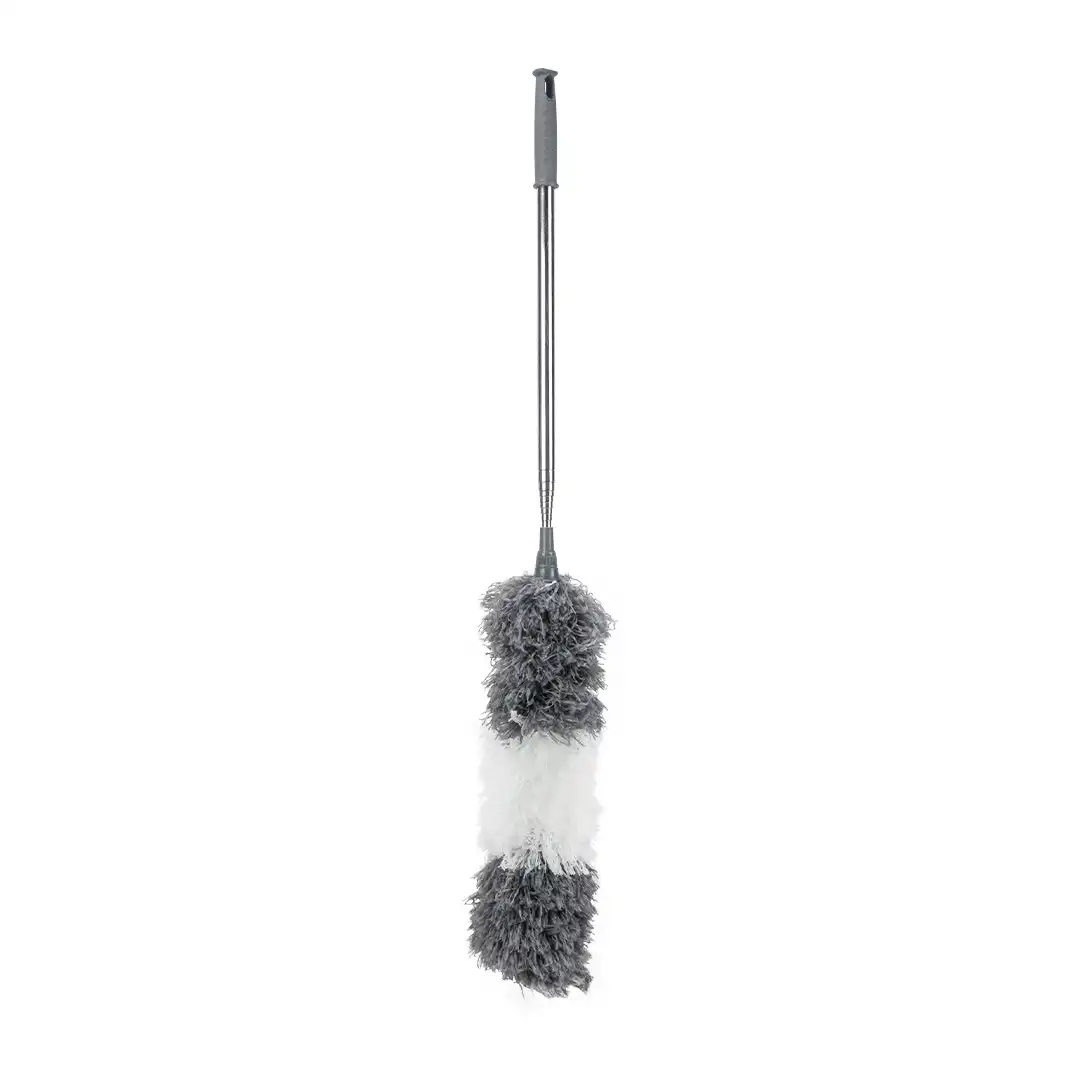 ESPANADOR DE MICROFIBRA EM POLIÉSTER COM CABO EXTENSÍVEL EM PP E INOX – 38CM A 112CM
