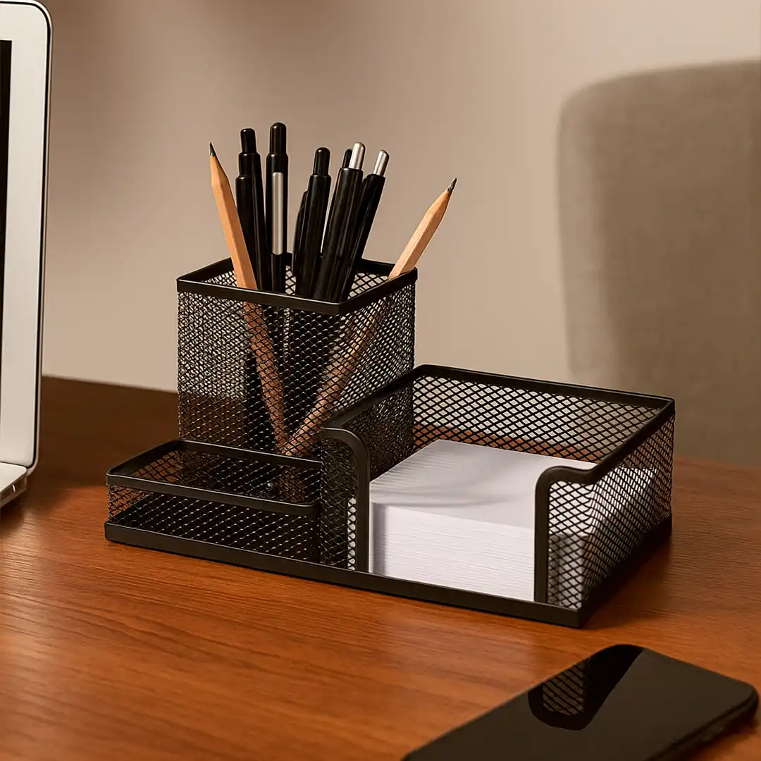 PORTA-CANETAS DE METAL ARAMADO ORGANIZAÇÃO PARA MESA E ESCRITÓRIO