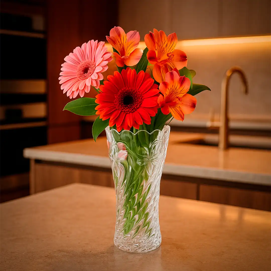 VASO VIDRO FLOR