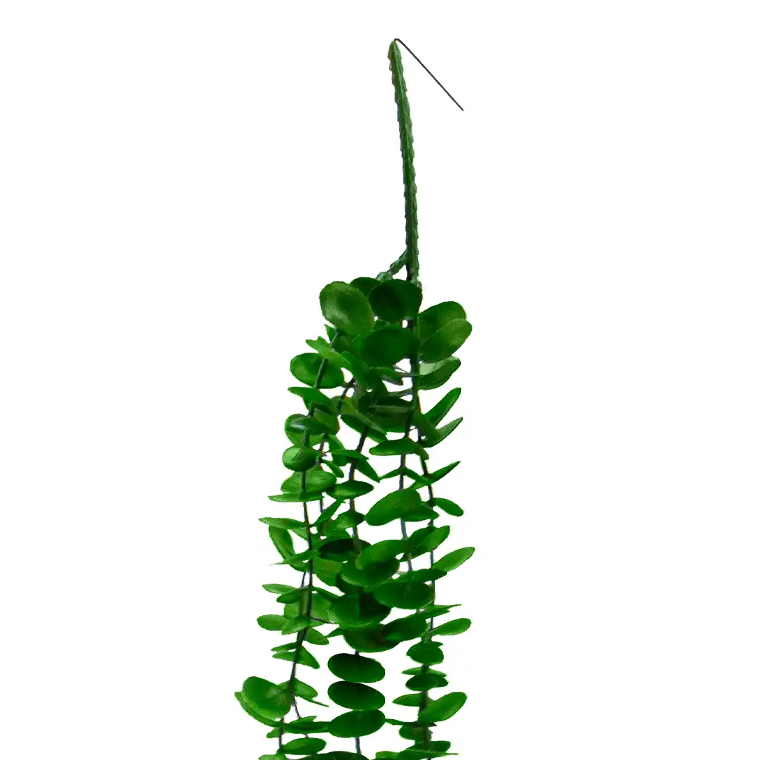 HASTE VERDE DECORATIVA COM FOLHAS REDONDAS – PENDENTE 70CM