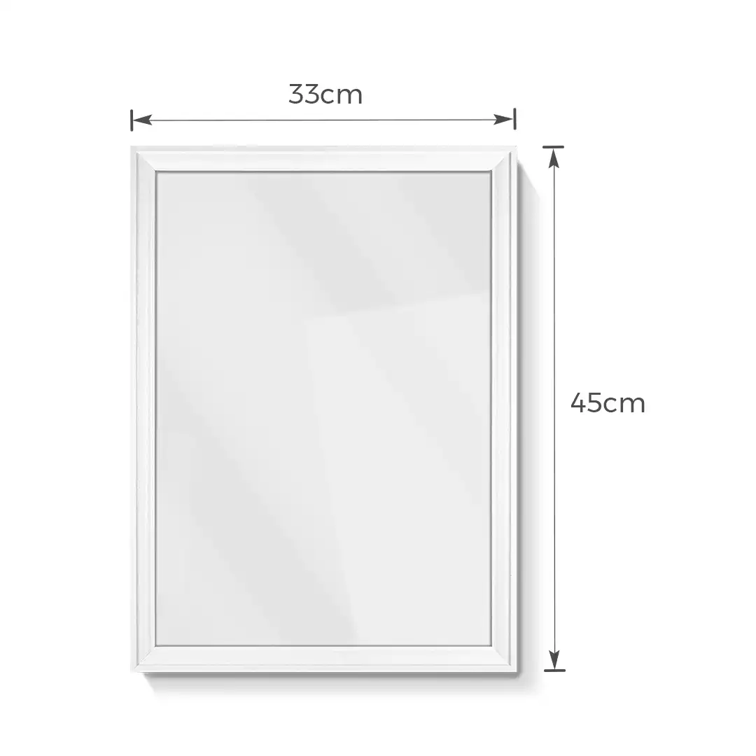PORTA-RETRATO DECORATIVO A3 EM MDF BRANCO COM PROTEÇÃO EM PLÁSTICO