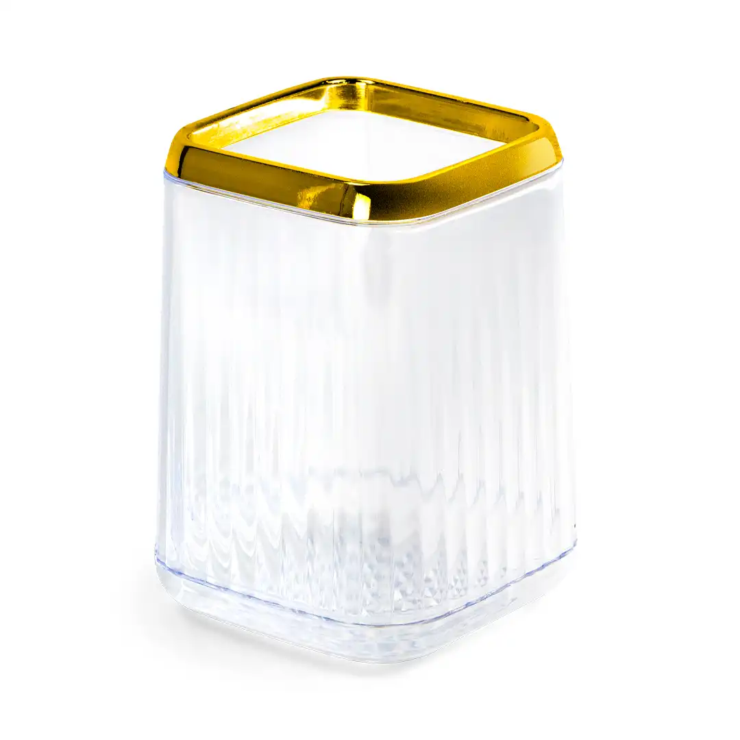 ORGANIZADOR MULTIUSO DE MAQUIAGEM COM DETALHE DOURADO 11CM