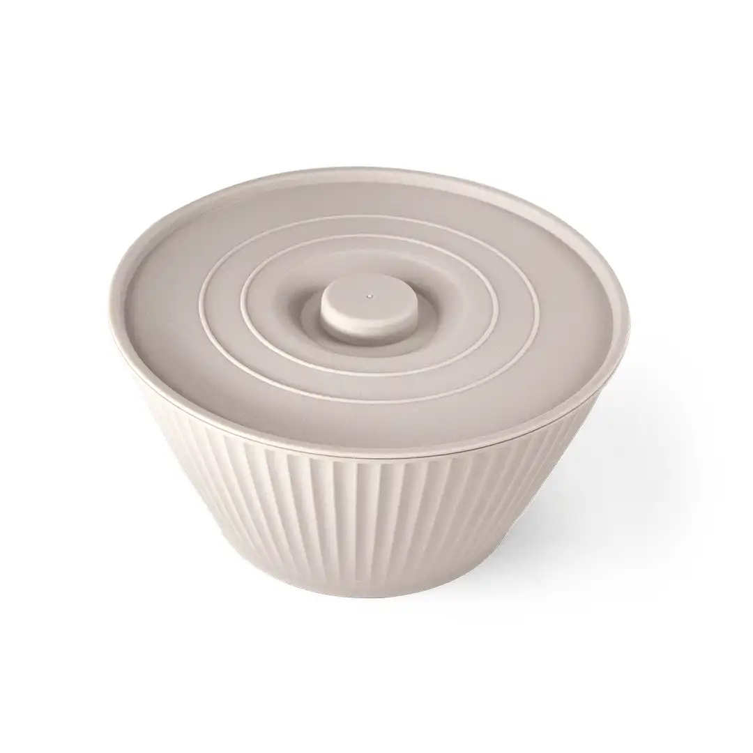 TIGELA COM TAMPA EM POLIPROPENO CINZA CLARO 20CM