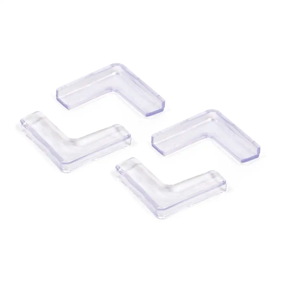 KIT 4 PROTETORES DE CANTO EM SILICONE TRANSPARENTE COM ADESIVO