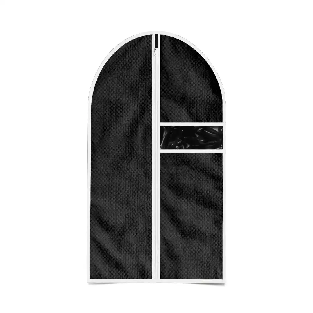 CAPA PROTETORA PARA ROUPAS COM VISOR EM TNT PRETO CLINK 60x100CM