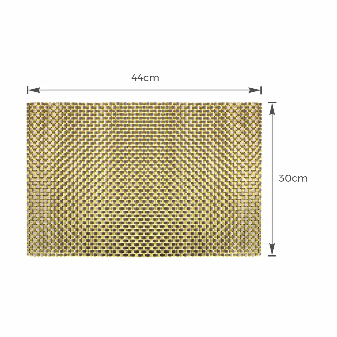 JOGO DE LUGAR AMERICANO RETANGULAR DOURADO - 6 UNIDADES PARA MESA