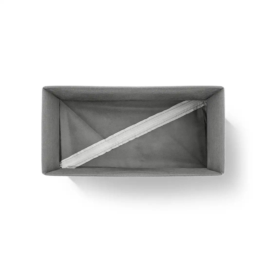 CAIXA ORGANIZADORA DOBRÁVEL RETANGULAR DE TECIDO – CINZA