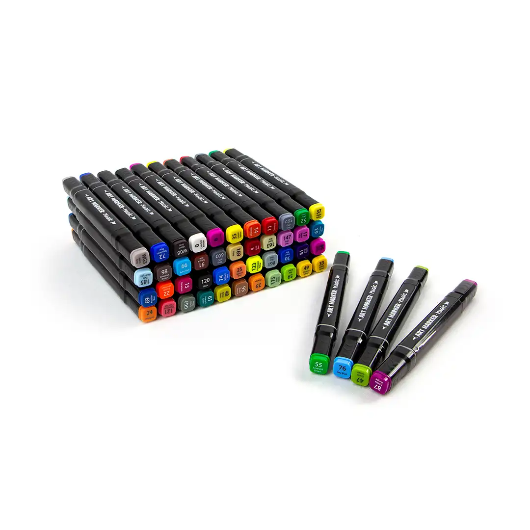 KIT DE CANETINHAS ARTÍSTICAS DUPLA PONTA 48 CORES BOBBIE GOODS