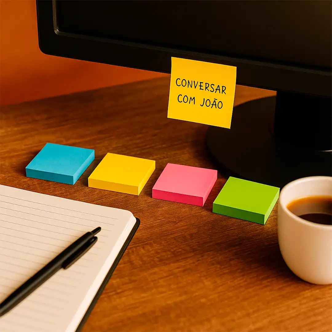 KIT POST-ITS AUTOADESIVOS COLORIDOS 3,5 x 3,5 CM – 4 CORES