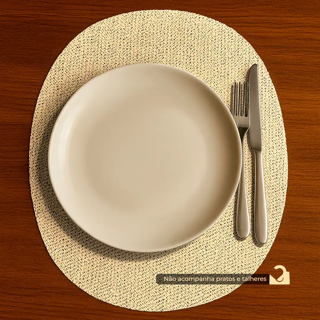 JOGO DE LUGAR AMERICANO OVAL BEGE – 4 UNIDADES PARA MESA