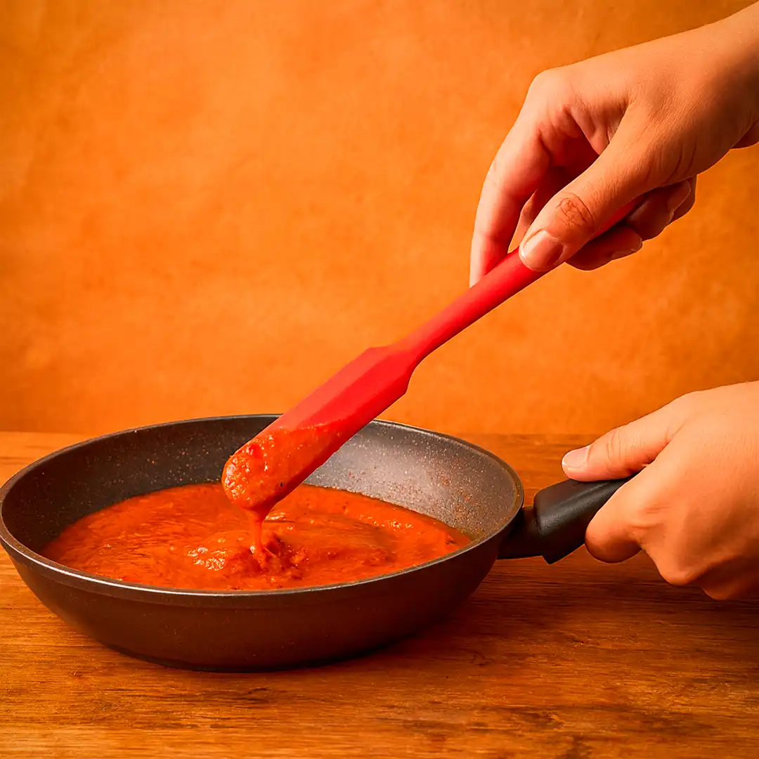 ESPÁTULA DE SILICONE RETA VERMELHA – 24,5CM