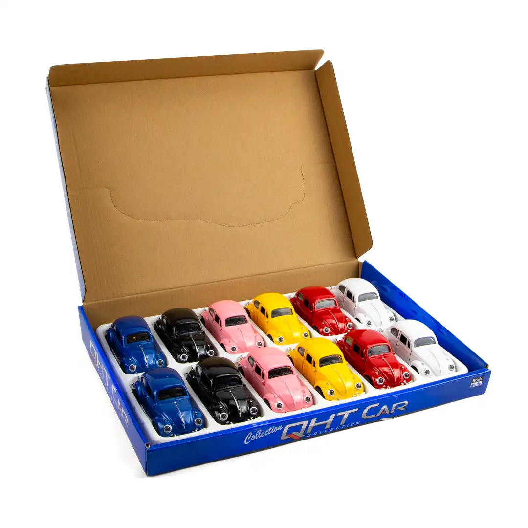 CARRO COLECIONÁVEL FUSCA DE BRINQUEDO - CAIXA COM 12