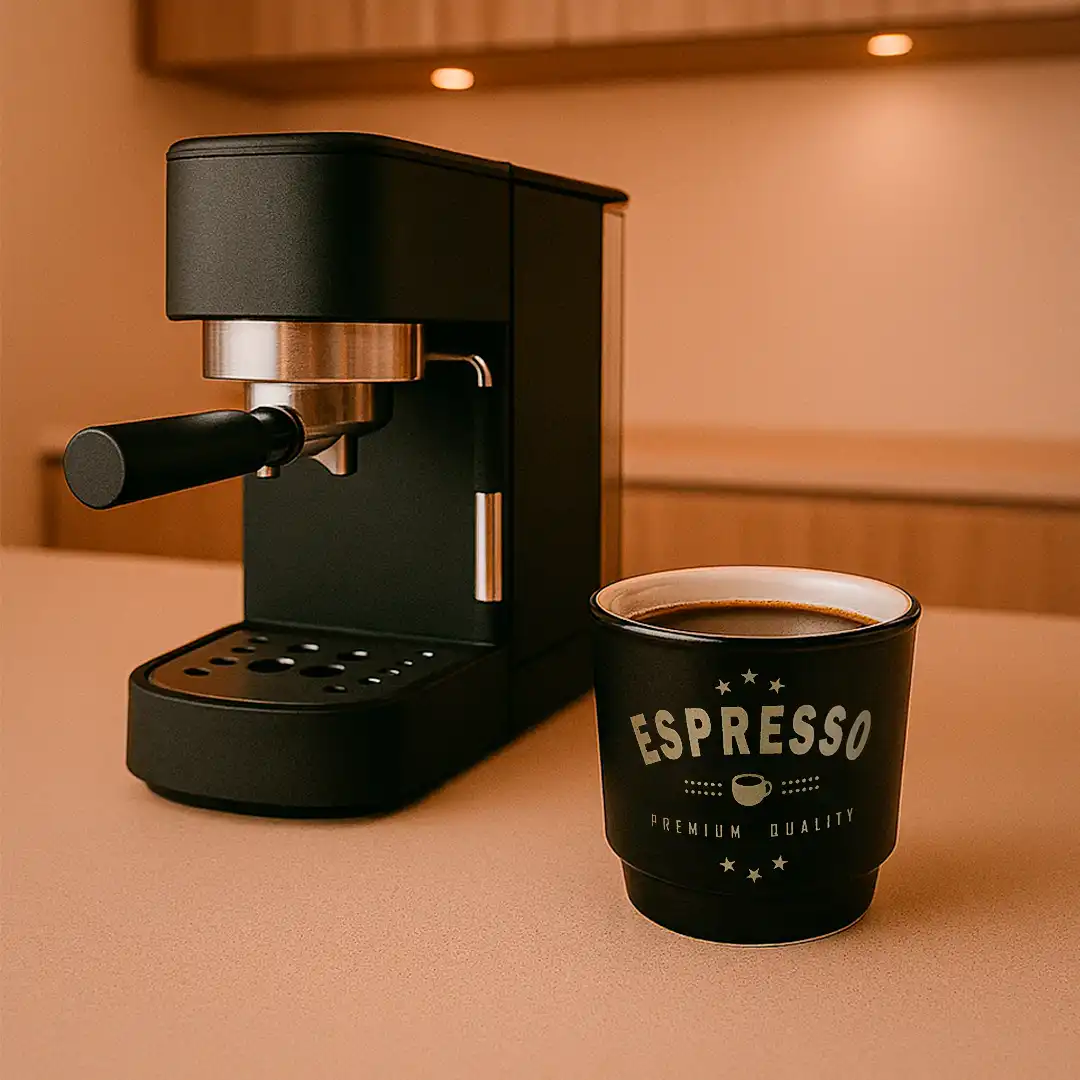 CANECA DE CERÂMICA PRETA 90ML