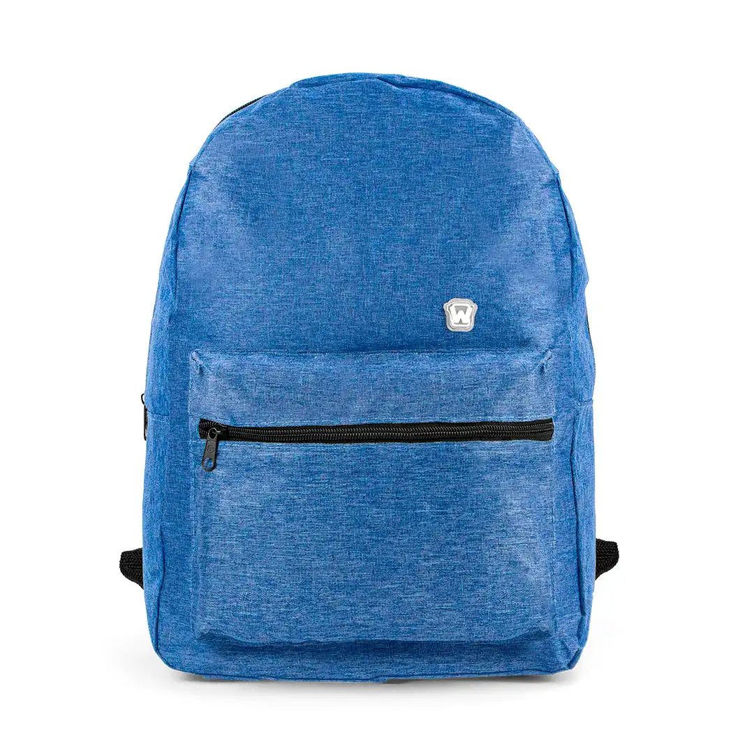 MOCHILA ESCOLAR EM POLIÉSTER 2 BOLSOS 39X29CM AZUL
