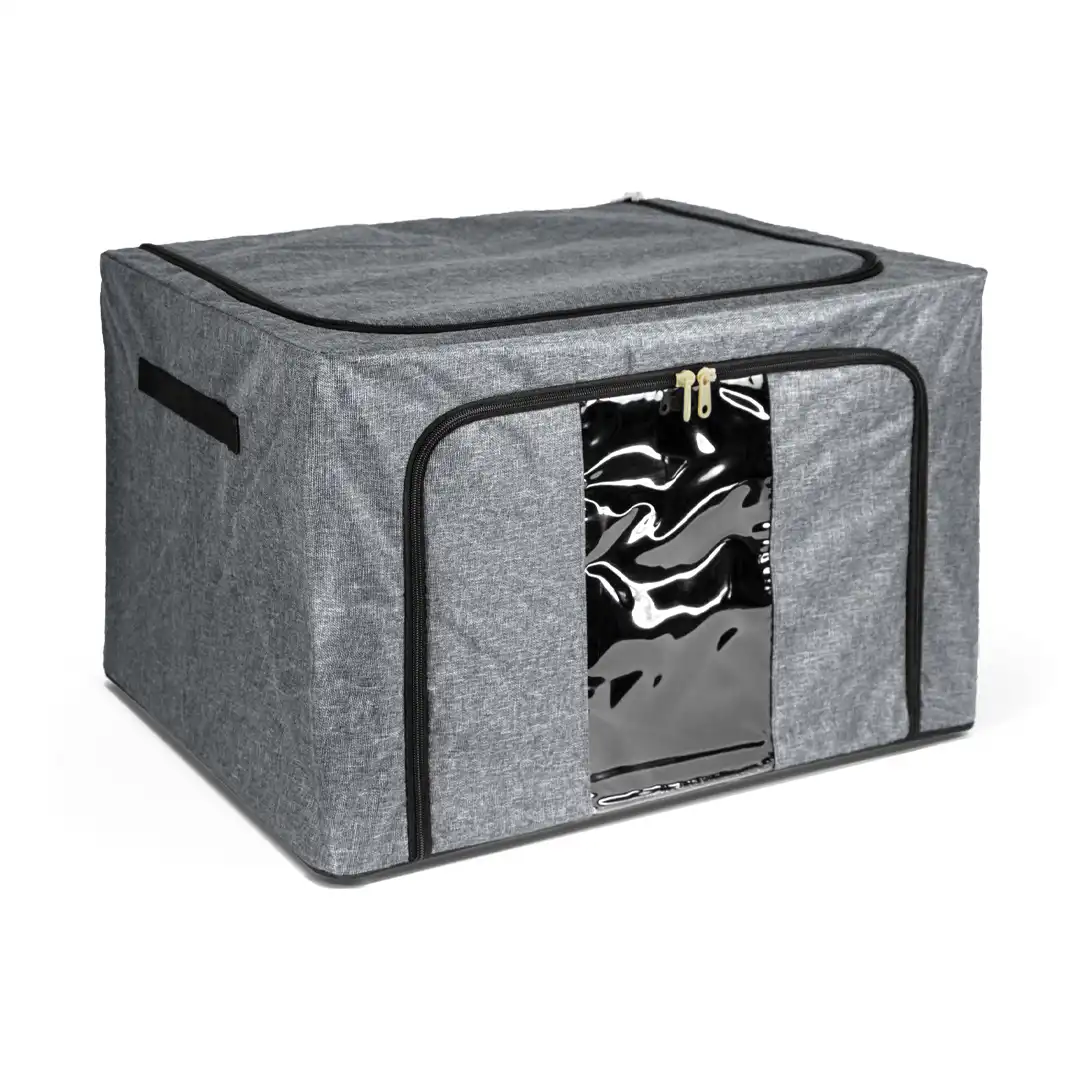 CESTO ORGANIZADOR DOBRÁVEL MULTIUSO DE TECIDO COM VISOR – 60 LITROS