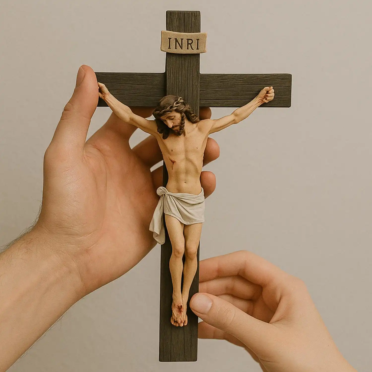 IMAGEM CRISTO CRUCIFIXO EM RESINA