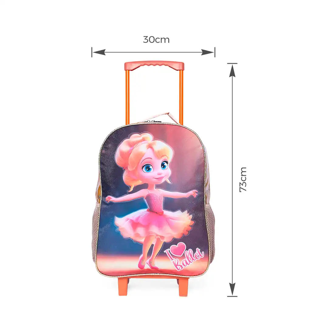 MOCHILA INFANTIL COM RODINHAS 3 PEÇAS - BEGE