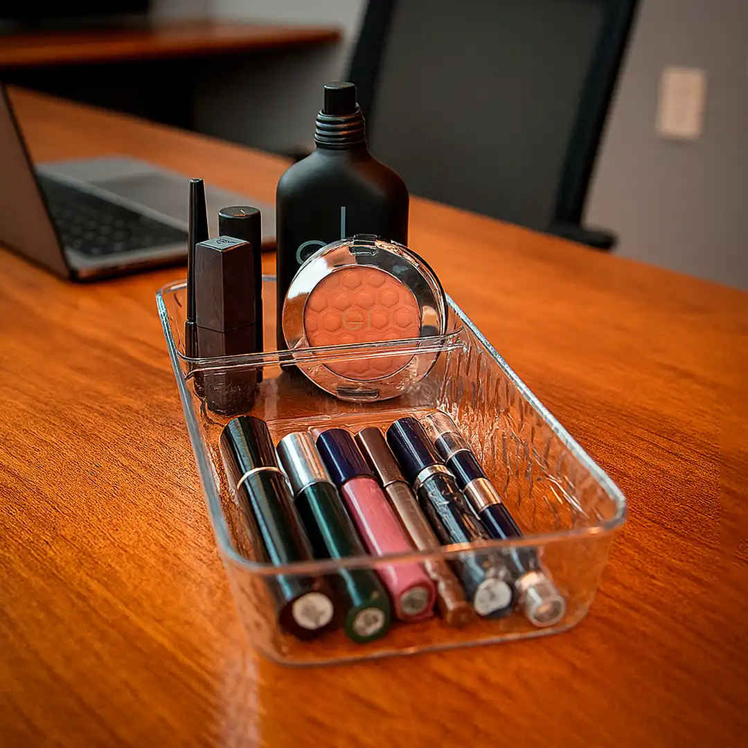 ORGANIZADOR RETANGULAR MULTIUSO PLÁSTICO TRANSPARENTE 31,5CM